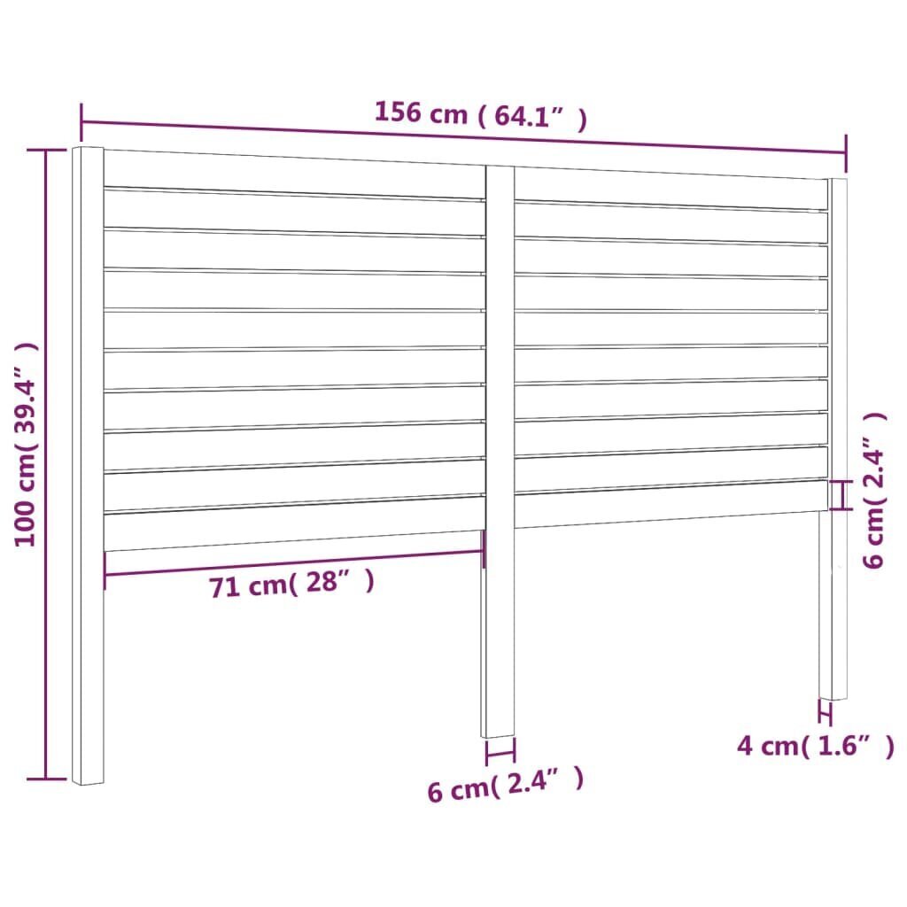 Pääty, valkoinen, 156x4x100cm, massiivi mäntyä hinta ja tiedot | Sängyt | hobbyhall.fi