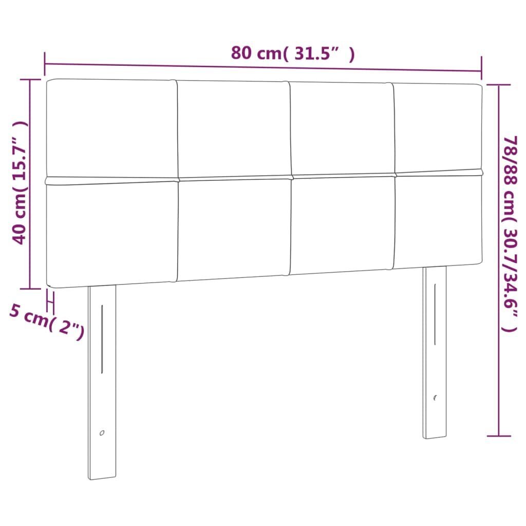 Pääty, Kangas, 80x5x78/88cm, vaaleanharmaa hinta ja tiedot | Sängyt | hobbyhall.fi