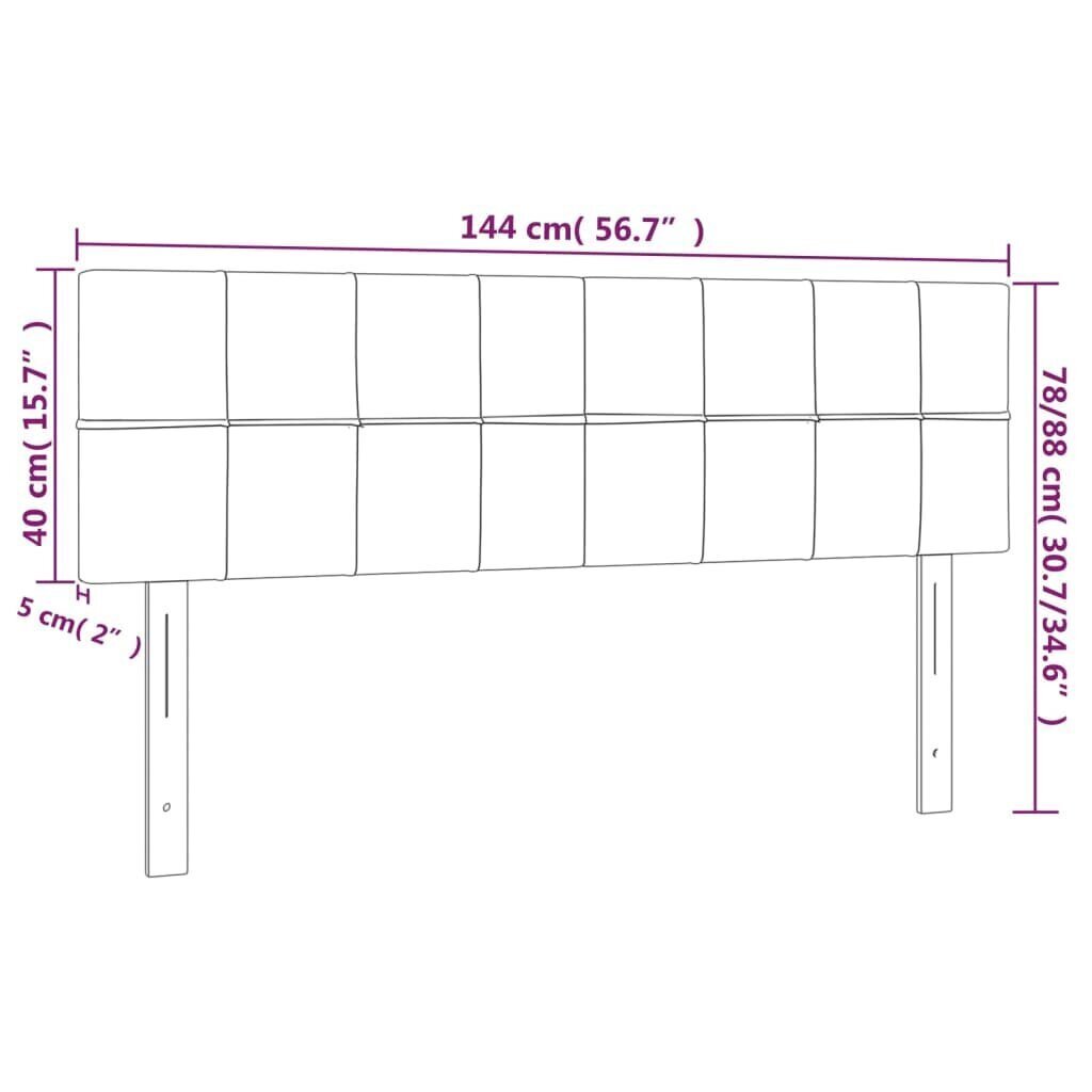 Sängynpäädyt, Kangas, 2 kpl, 72x5x78/88cm, vaaleanharmaa hinta ja tiedot | Sängyt | hobbyhall.fi