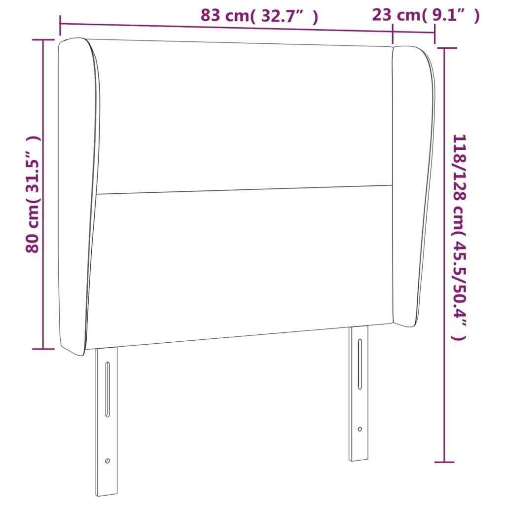 Pääty korvilla, vihreä, 83x23x118/128cm, sametti hinta ja tiedot | Sängyt | hobbyhall.fi