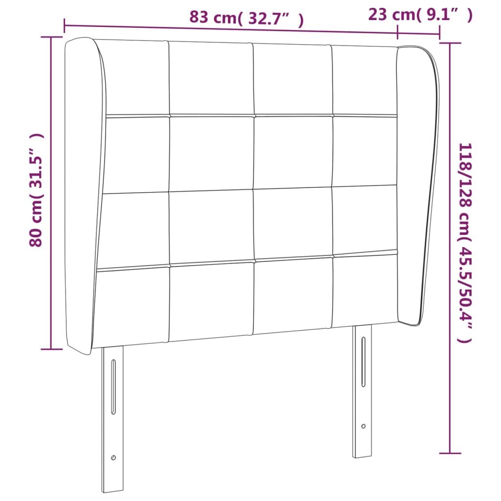 Pääty korvilla, vihreä, 83x23x118/128cm, sametti hinta ja tiedot | Sängyt | hobbyhall.fi