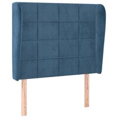 Pääty korvilla, sininen, 83x23x118/128cm, sametti hinta ja tiedot | Sängyt | hobbyhall.fi