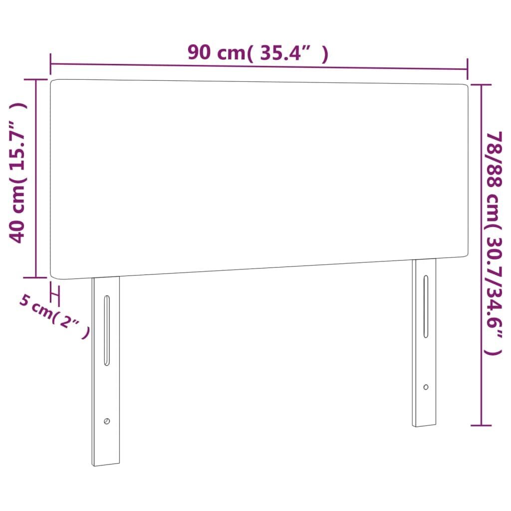 Pääty, Kangas, 90x5x78/88cm, vaaleanharmaa hinta ja tiedot | Sängyt | hobbyhall.fi