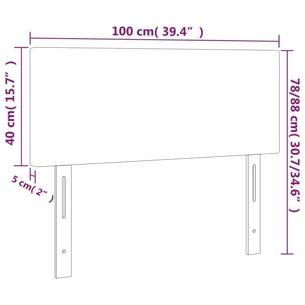 Pääty, Kangas, 100x5x78/88cm, tummanharmaa hinta ja tiedot | Sängyt | hobbyhall.fi