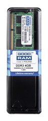 GoodRam DDR3L SODIMM 4GB 1600MHz CL11 (GR1600S3V64L11S/4G) hinta ja tiedot | Good Ram Tietokoneet ja pelaaminen | hobbyhall.fi