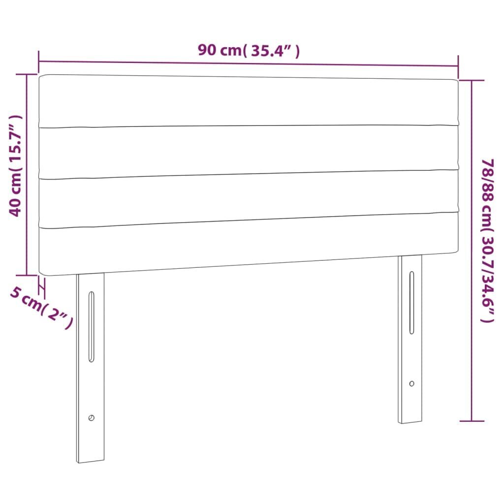 Pääty, tummanruskea, 90x5x78/88cm, kangas hinta ja tiedot | Sängyt | hobbyhall.fi