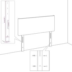 Pääty, 2 kpl, tummanruskea, 90x5x78/88cm, kangas hinta ja tiedot | Sängyt | hobbyhall.fi