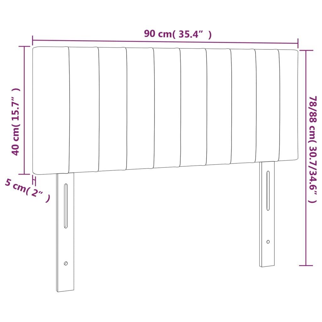 Pääty, tummanruskea, 90x5x78/88cm, kangas hinta ja tiedot | Sängyt | hobbyhall.fi