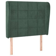 Pääty korvilla, tummanvihreä, 93x23x118/128cm, sametti hinta ja tiedot | Sängyt | hobbyhall.fi