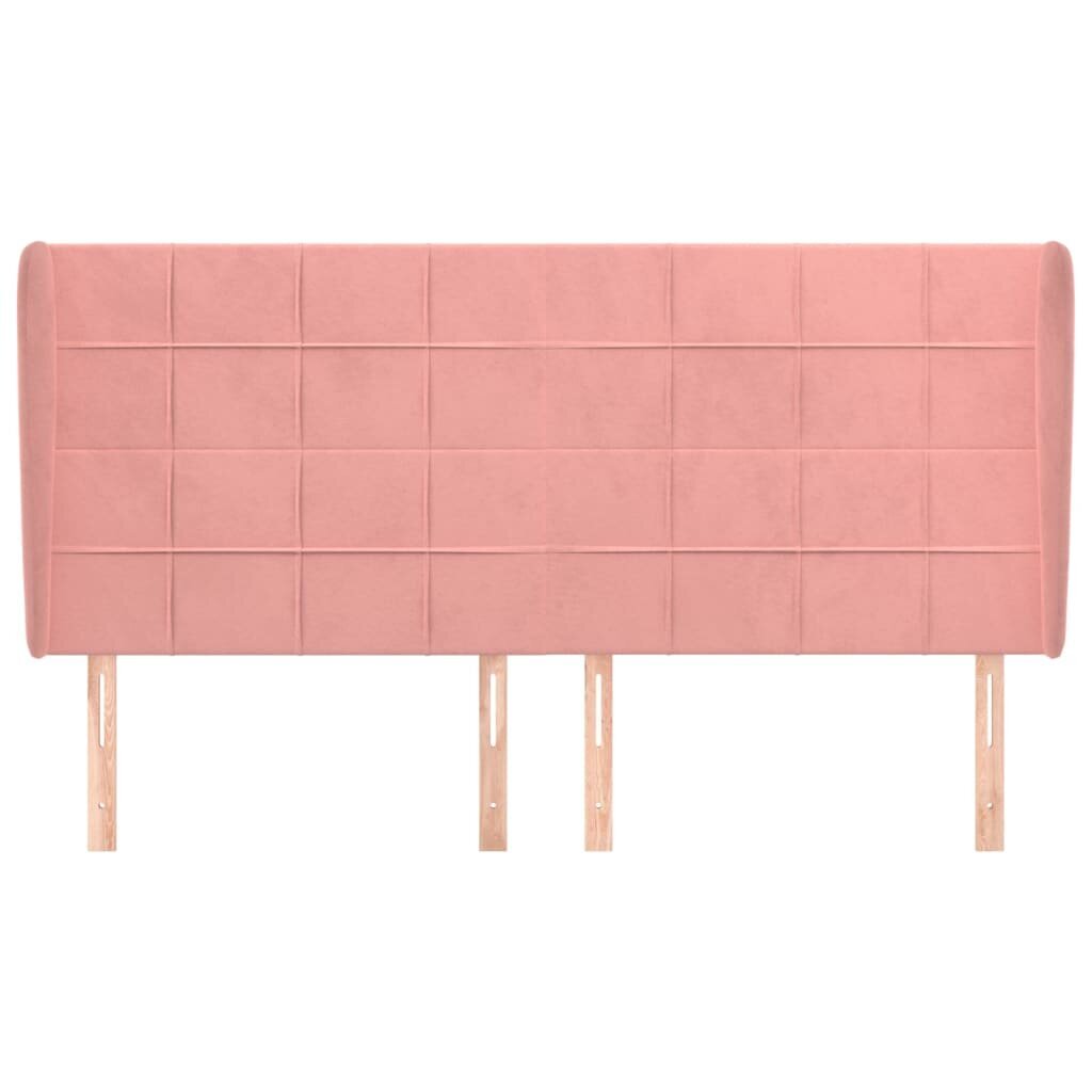 Pääty korvilla, pinkki, 163x23x118/128cm, sametti hinta ja tiedot | Sängyt | hobbyhall.fi