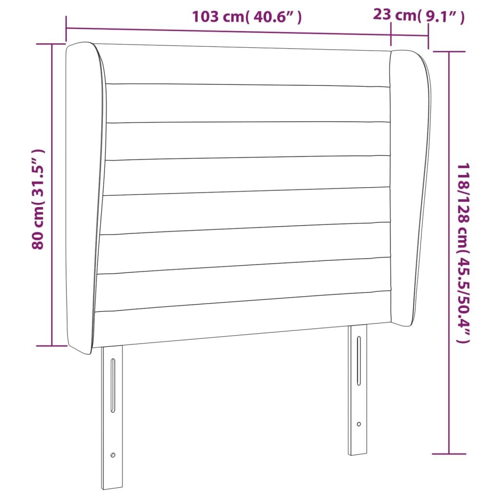 Pääty korvilla, tummanvihreä, 103x23x118/128cm, sametti hinta ja tiedot | Sängyt | hobbyhall.fi