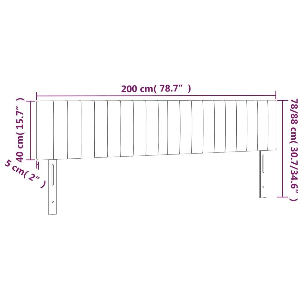 Sängynpäädyt, 2 kpl, taupe, 100x5x78/88cm, kangas hinta ja tiedot | Sängyt | hobbyhall.fi