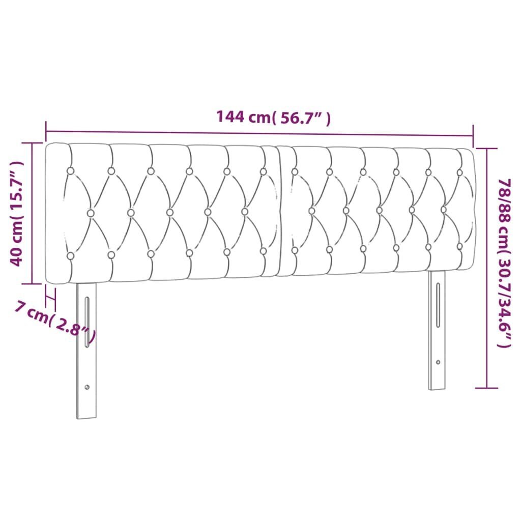 Sängynpäädyt, 2 kpl, vihreä, 72x7x78/88cm, kangas hinta ja tiedot | Sängyt | hobbyhall.fi