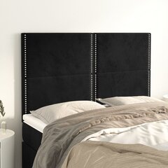 Sängynpäädyt, 4 kpl, musta, 72x5x78/88cm, samettia hinta ja tiedot | Sängyt | hobbyhall.fi