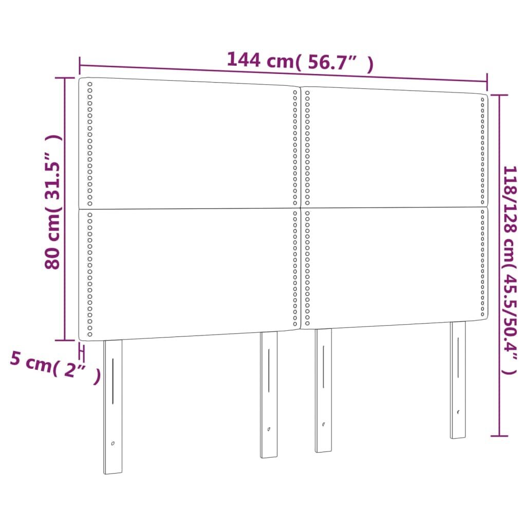 Sängynpäädyt, 4 kpl, tummanvihreä, 72x5x78/88cm, samettia hinta ja tiedot | Sängyt | hobbyhall.fi