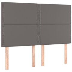 Sängynpäädyt, 4 kpl, harmaa, 72x5x78/88cm, keinonahka hinta ja tiedot | Sängyt | hobbyhall.fi