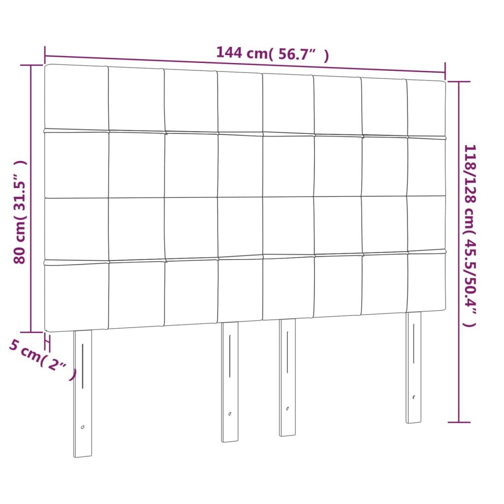 Sängynpäädyt, 4 kpl, tummansininen, 72x5x78/88cm, samettia hinta ja tiedot | Sängyt | hobbyhall.fi