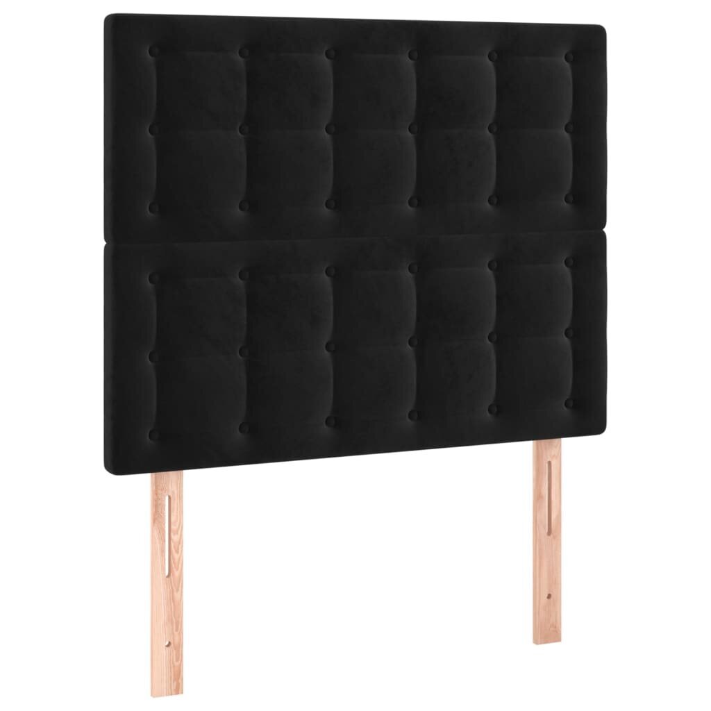 Pääty, 2 kpl, musta, 80x5x78/88cm, sametti hinta ja tiedot | Sängyt | hobbyhall.fi