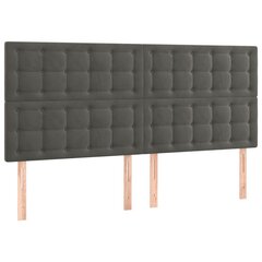 Pääty, 4 kpl, tummanharmaa, 90x5x78/88cm, sametti hinta ja tiedot | Sängyt | hobbyhall.fi