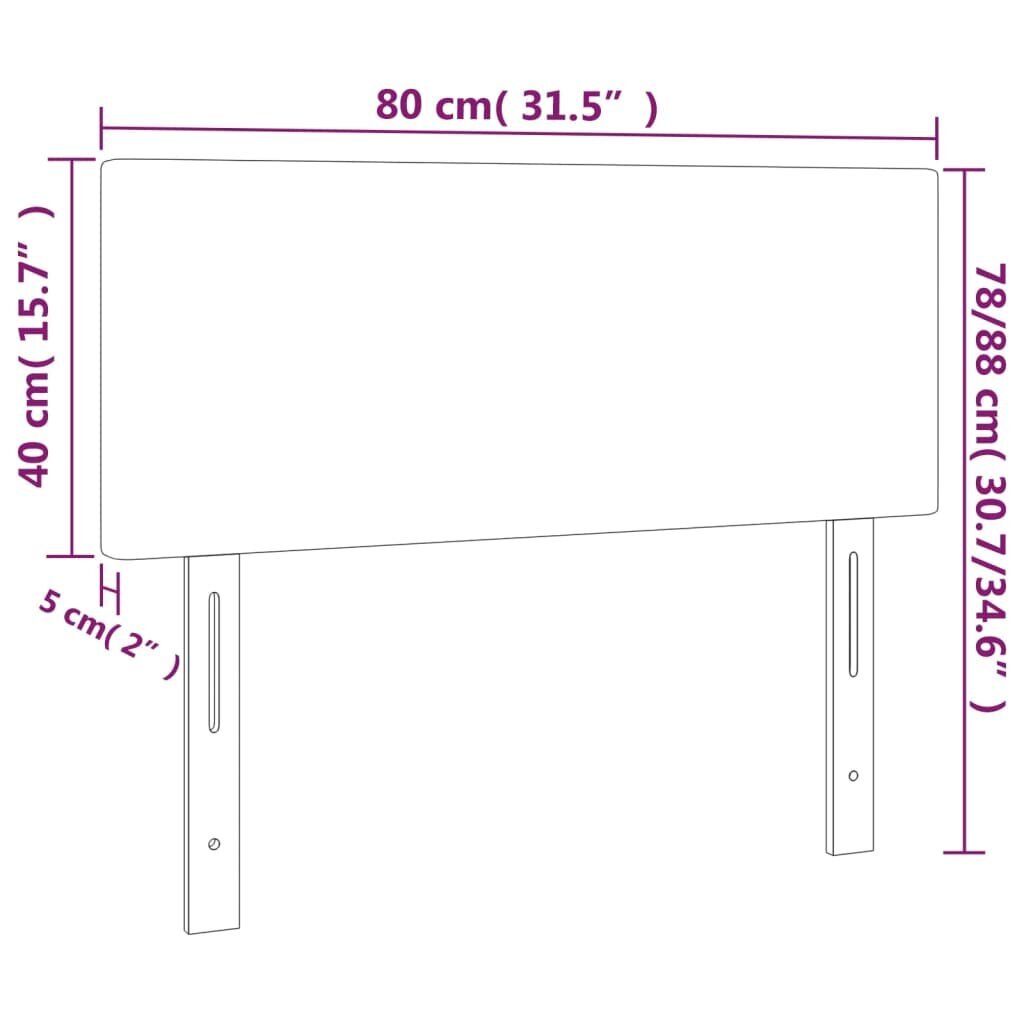 Pääty, harmaa, 80x5x78/88cm, keinonahkaa hinta ja tiedot | Sängyt | hobbyhall.fi