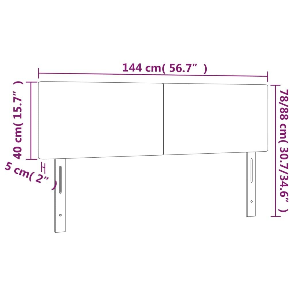 Sängynpäädyt, 2 kpl, tummanvihreä, 72x5x78/88cm, samettia hinta ja tiedot | Sängyt | hobbyhall.fi