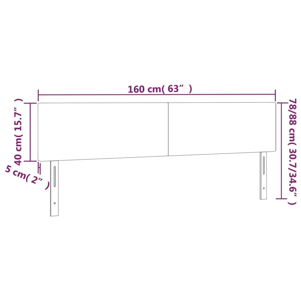 Sängynpäädyt, 2 kpl, kerma, 80x5x78/88 cm, keinonahka hinta ja tiedot | Sängyt | hobbyhall.fi