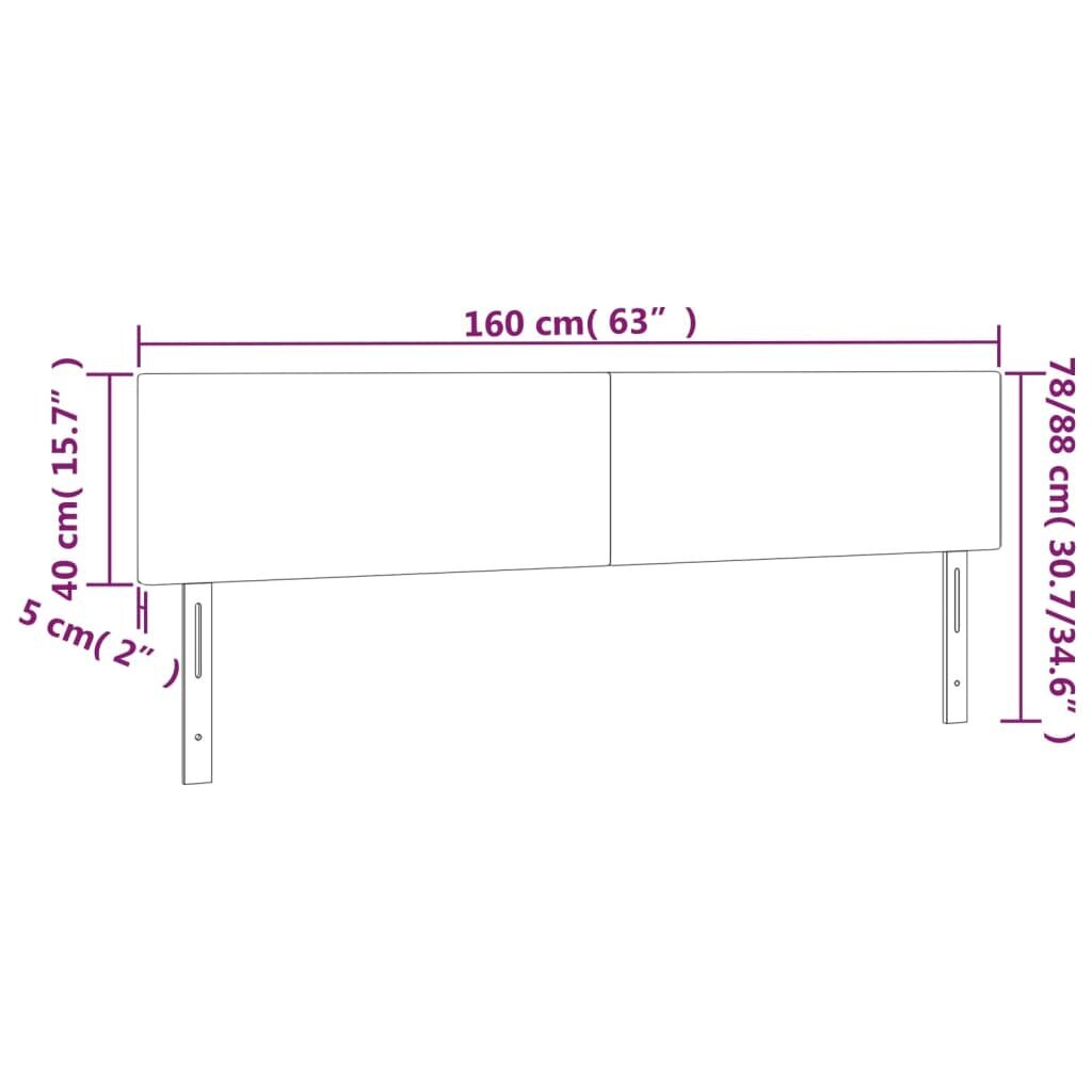 Pääty, 2 kpl tummansininen, 80x5x78/88cm, sametti hinta ja tiedot | Sängyt | hobbyhall.fi