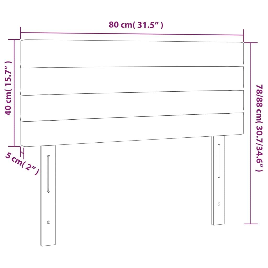 Pääty, pinkki, 80x5x78/88cm, sametti hinta ja tiedot | Sängyt | hobbyhall.fi