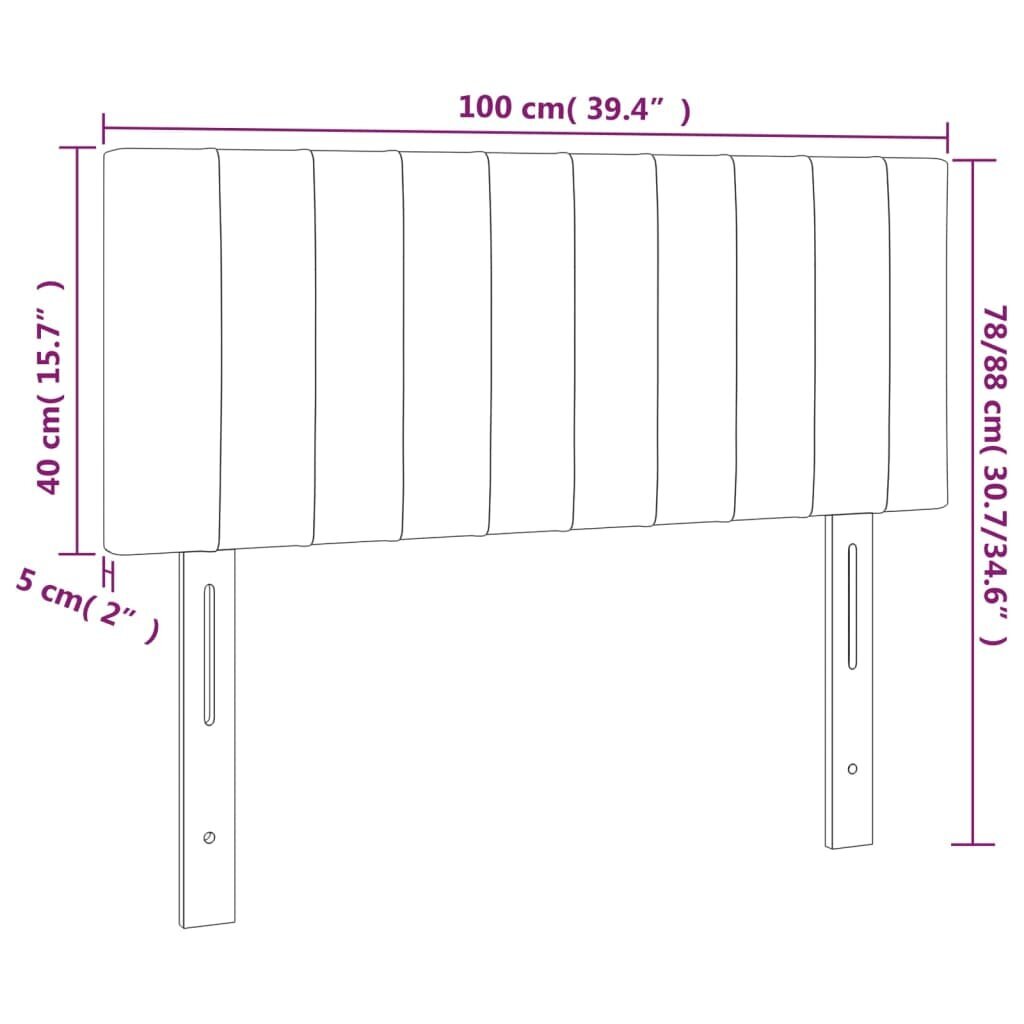 Pääty, tummanvihreä, 100x5x78/88cm, sametti hinta ja tiedot | Sängyt | hobbyhall.fi