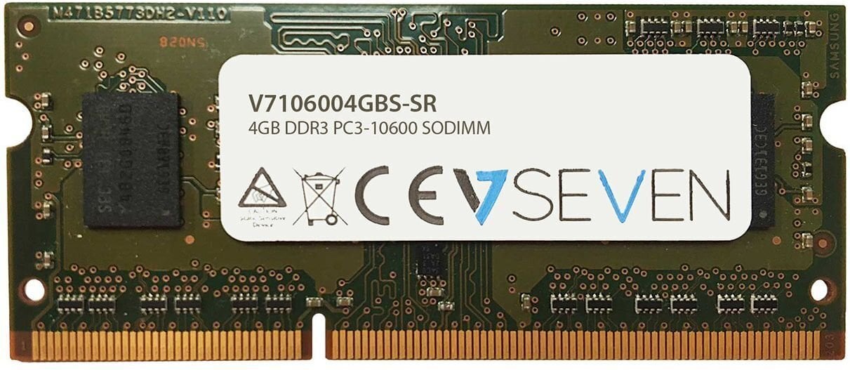 V7 DDR3 SODIMM 4GB 1333MHz CL9 (V7106004GBS-SR) hinta ja tiedot | Muisti (RAM) | hobbyhall.fi