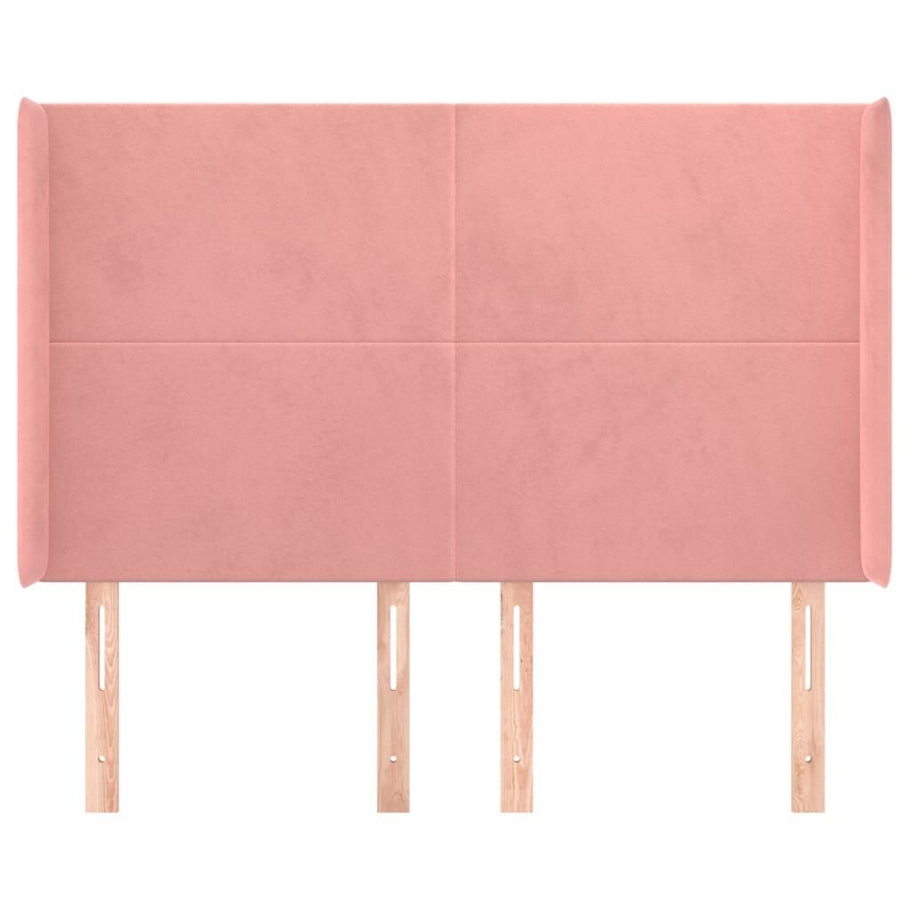 Pääty korvilla, pinkki, 147x16x118/128cm, sametti hinta ja tiedot | Sängyt | hobbyhall.fi