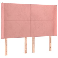 Pääty korvilla, pinkki, 147x16x118/128cm, sametti hinta ja tiedot | Sängyt | hobbyhall.fi