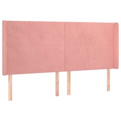 Pääty korvilla, pinkki, 163x16x118/128cm, sametti hinta ja tiedot | Sängyt | hobbyhall.fi