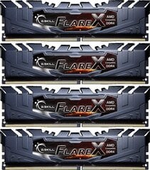 G.Skill Flare X DDR4, 4x8GB, 3200MHz, CL14 (F4-3200C14Q-32GFX) hinta ja tiedot | Muisti (RAM) | hobbyhall.fi