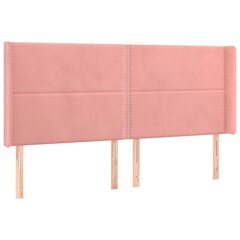 Pääty korvilla, pinkki, 163x16x118/128cm, sametti hinta ja tiedot | Sängyt | hobbyhall.fi