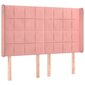 Pääty korvilla, pinkki, 147x16x118/128cm, sametti hinta ja tiedot | Sängyt | hobbyhall.fi