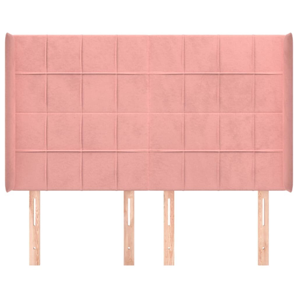 Pääty korvilla, pinkki, 147x16x118/128cm, sametti hinta ja tiedot | Sängyt | hobbyhall.fi