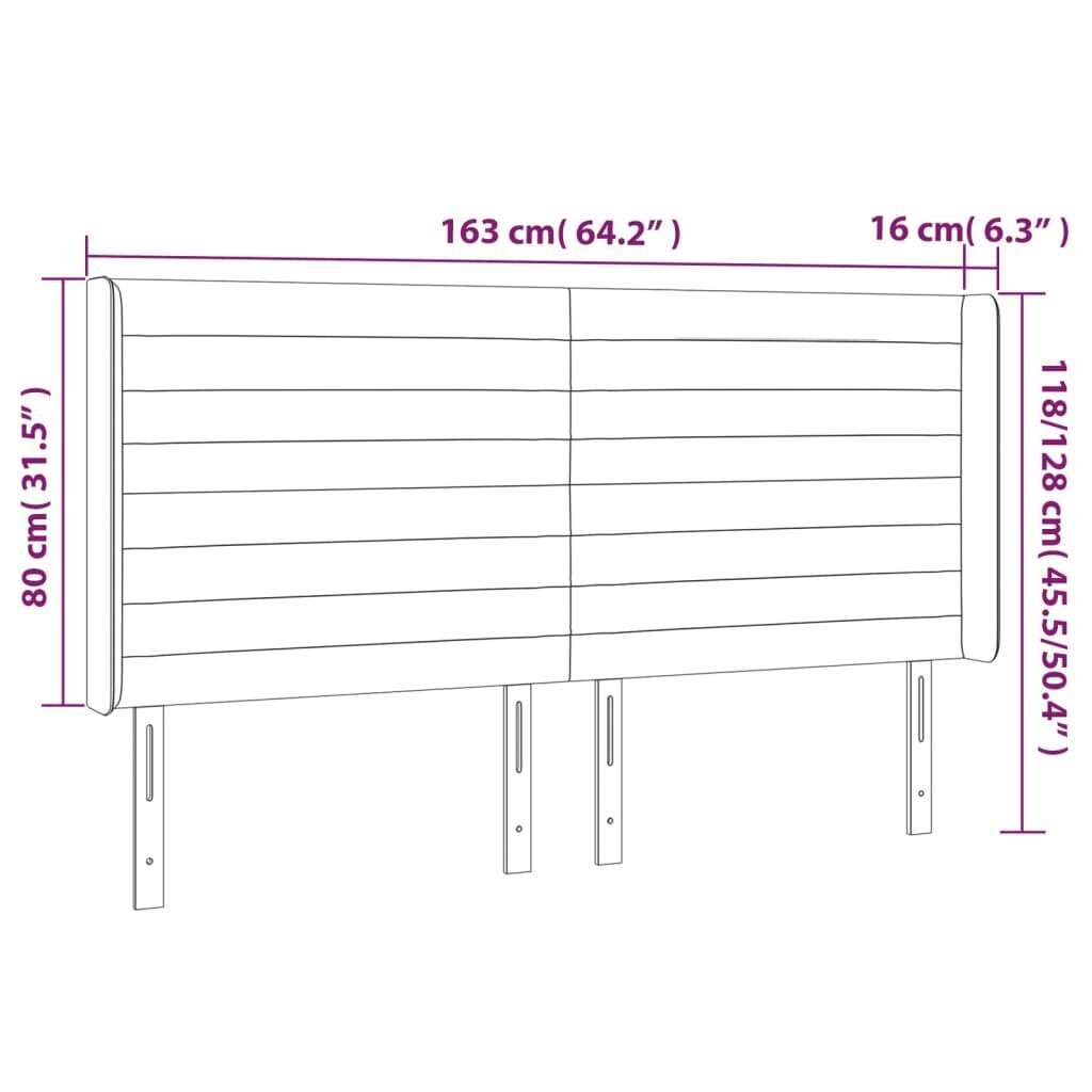 Pääty korvilla, tummanvihreä, 163x16x118/128cm, sametti hinta ja tiedot | Sängyt | hobbyhall.fi