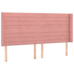 Pääty korvilla, pinkki, 203x16x118/128cm, sametti hinta ja tiedot | Sängyt | hobbyhall.fi