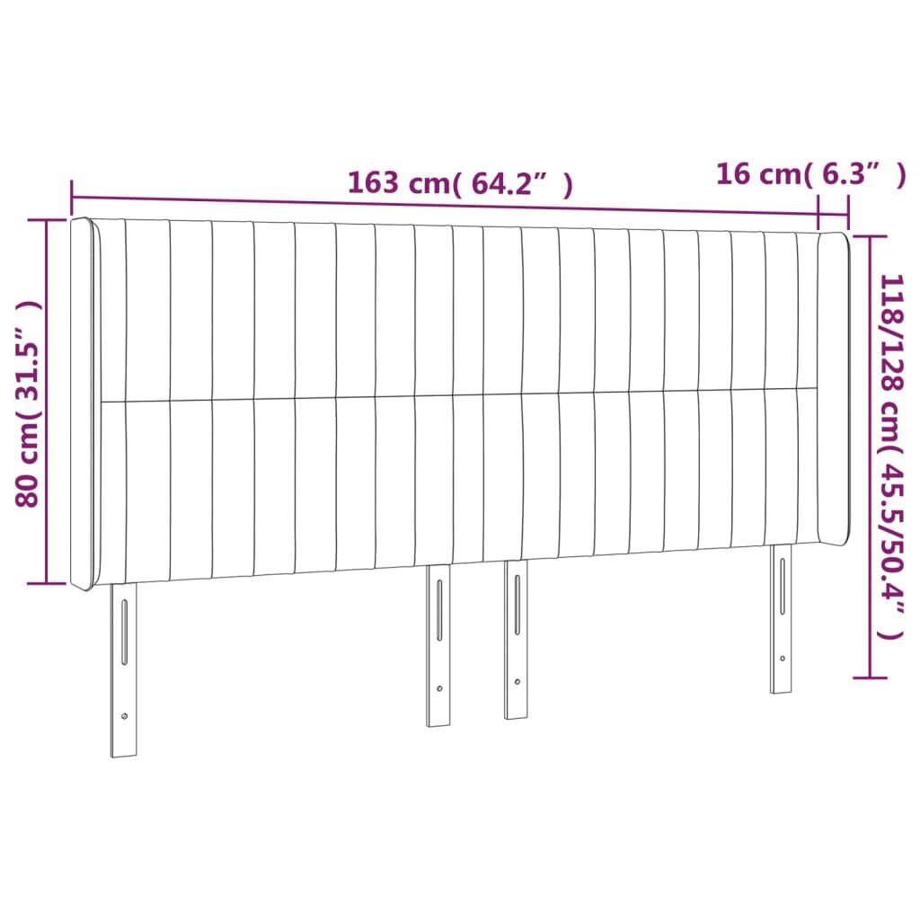 Pääty korvilla, tummanvihreä, 163x16x118/128cm, sametti hinta ja tiedot | Sängyt | hobbyhall.fi