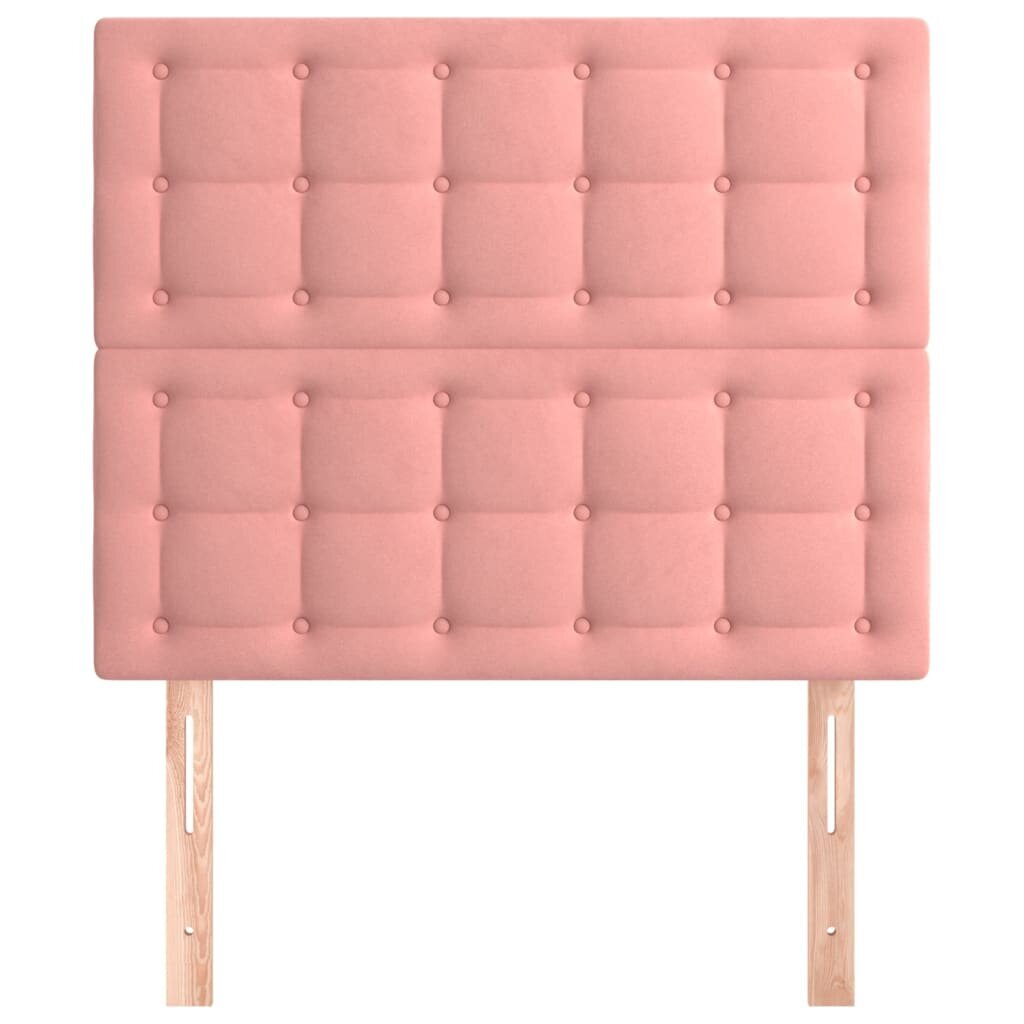 Pääty, 2 kpl. pinkki, 80x5x78/88cm, sametti hinta ja tiedot | Sängyt | hobbyhall.fi