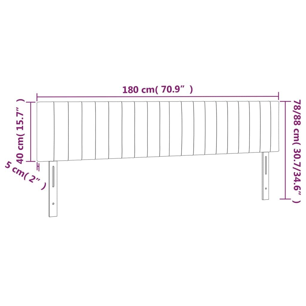 Pääty, 2 kpl. vaaleanpunainen, 90x5x78/88cm, sametti hinta ja tiedot | Sängyt | hobbyhall.fi