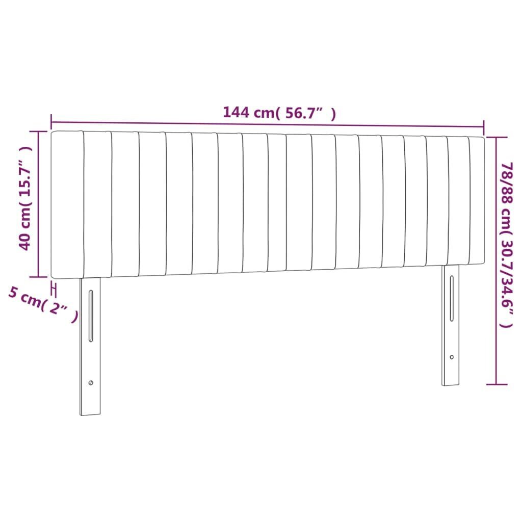 Sängynpäädyt vidaXL, 72x5x78/88cm, harmaa, 2 kpl. hinta ja tiedot | Sängyt | hobbyhall.fi