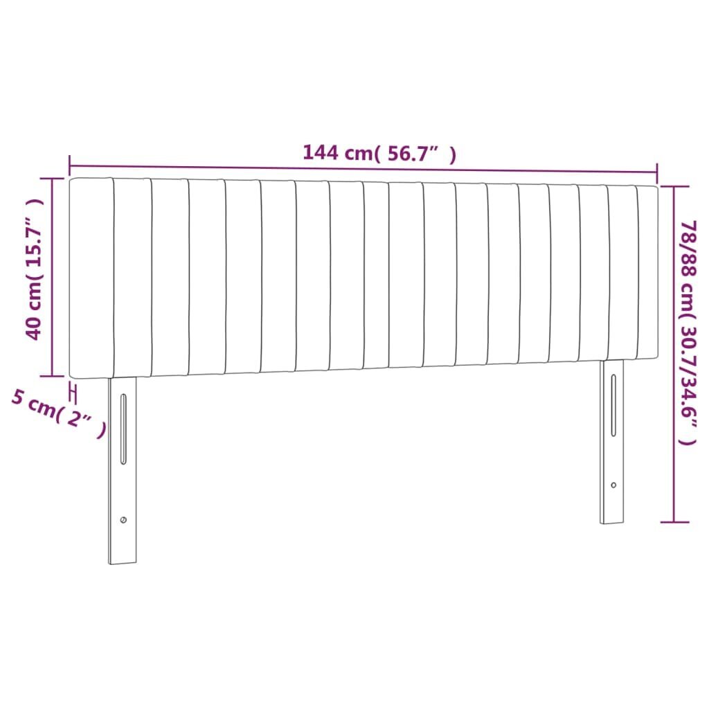 vidaXL sängynpäädyt, 2 kpl, tummanharmaa, 72x5x78/88cm, samettia hinta ja tiedot | Sängyt | hobbyhall.fi