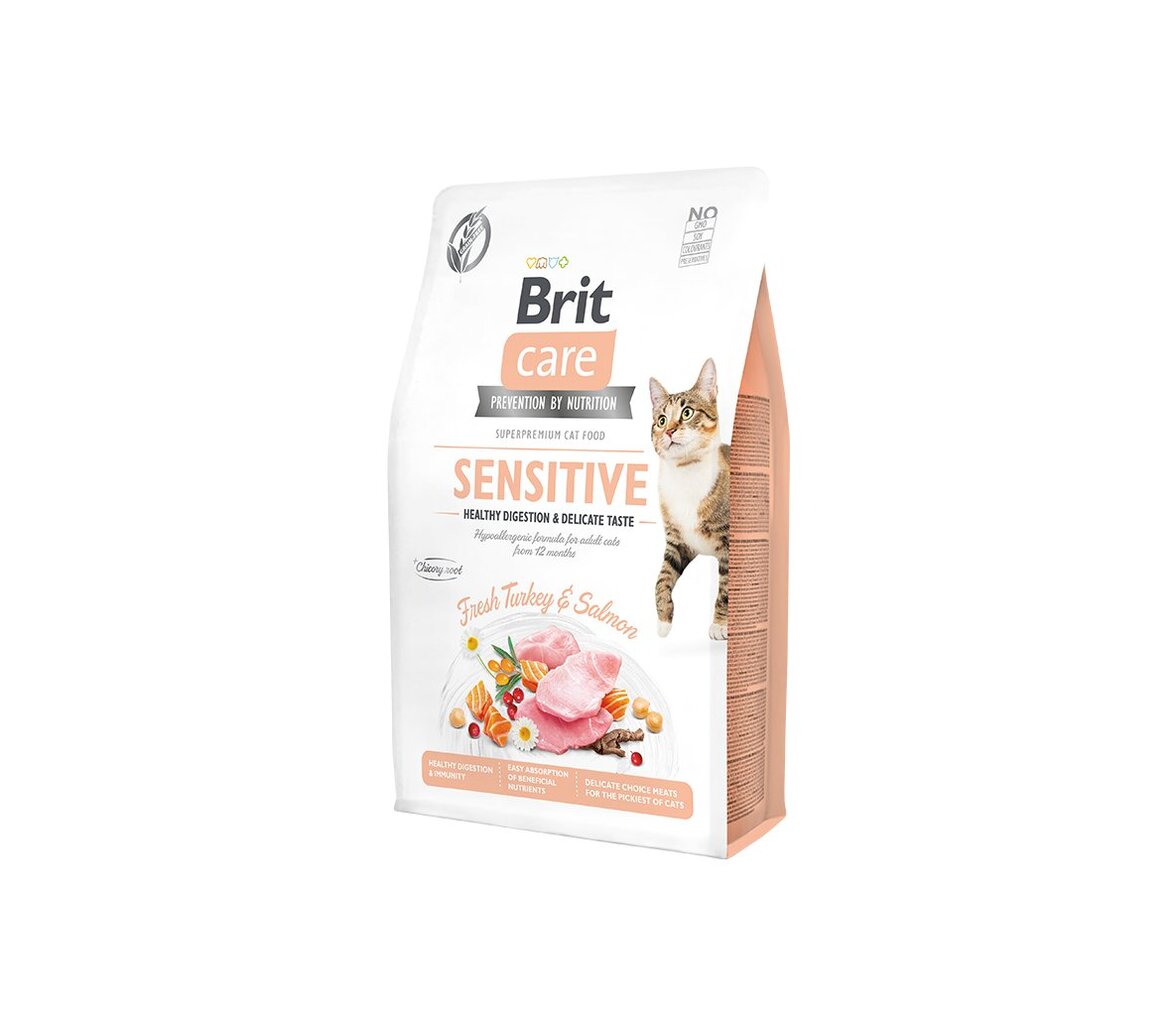 Brit Care Cat GF Sensitive Healthy Digestion&Delicate Taste, 0,4 kg hinta ja tiedot | Kissan kuivaruoka | hobbyhall.fi