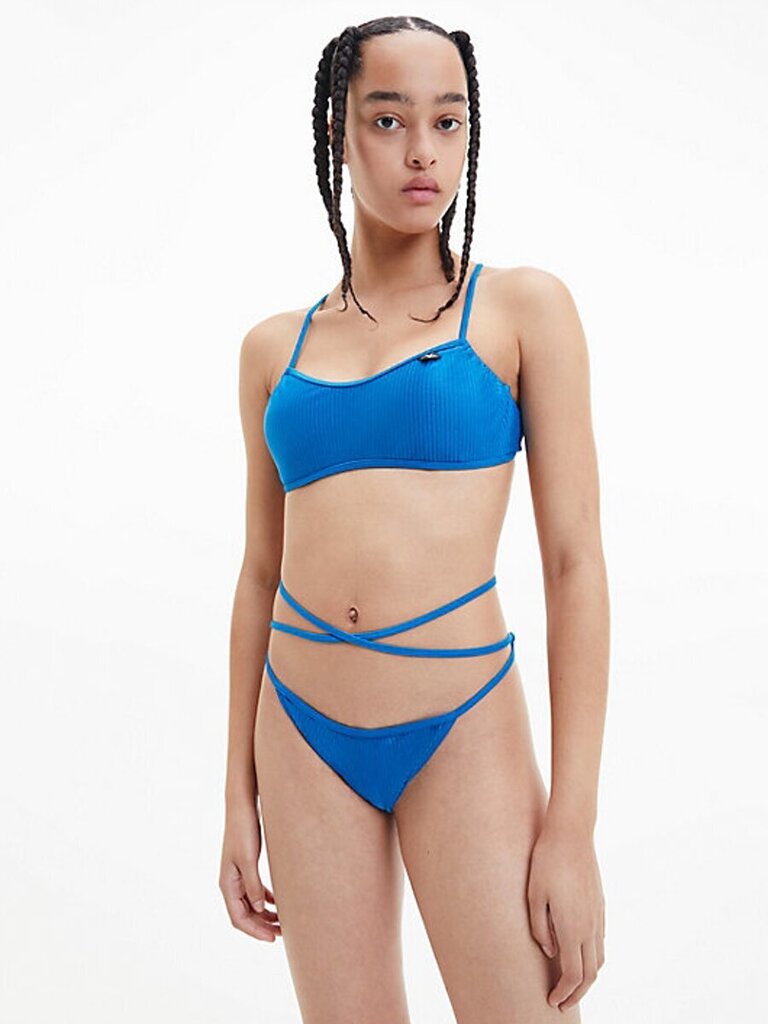 Uimahousut CALVIN KLEIN String Side Tie Cheeky Blue KW0KW01953C22 hinta ja tiedot | Naisten uimapuvut | hobbyhall.fi