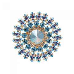 Брошь "Лотос (Light Sapphire Shimmer / Aquamarine)" с кристаллами Swarovski™ hinta ja tiedot | Rintakorut | hobbyhall.fi