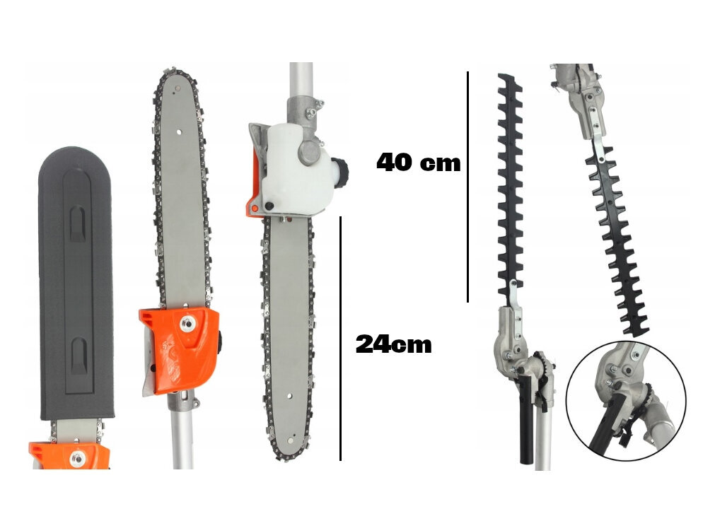 4-in-1 setti 5,2 kW Boxer bensiinikäyttöinen raivaussaha 4in1 hinta ja tiedot | Pensasleikkurit | hobbyhall.fi