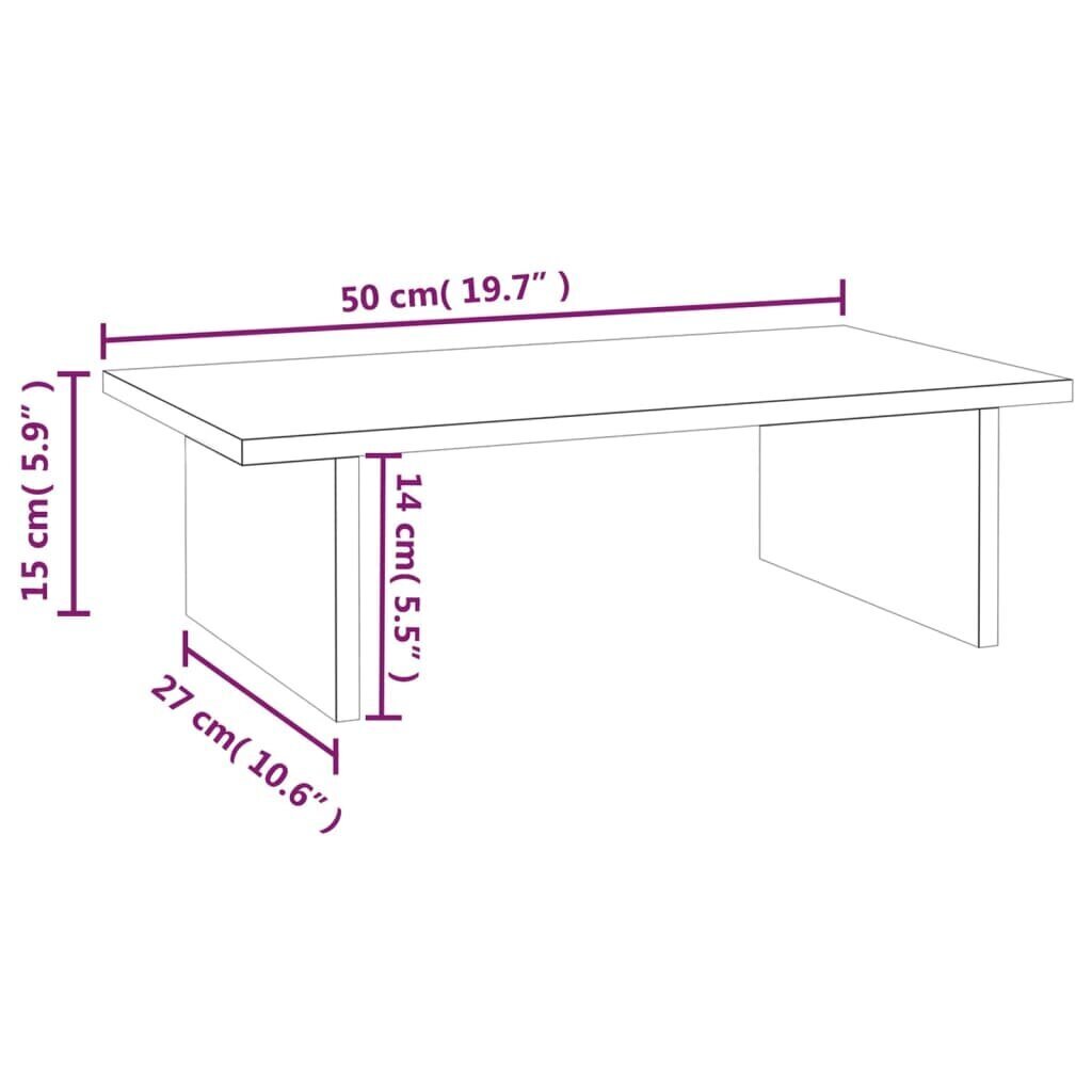 vidaXL Näyttökoroke 50x27x15 cm täysi mänty hinta ja tiedot | Näyttötelineet | hobbyhall.fi