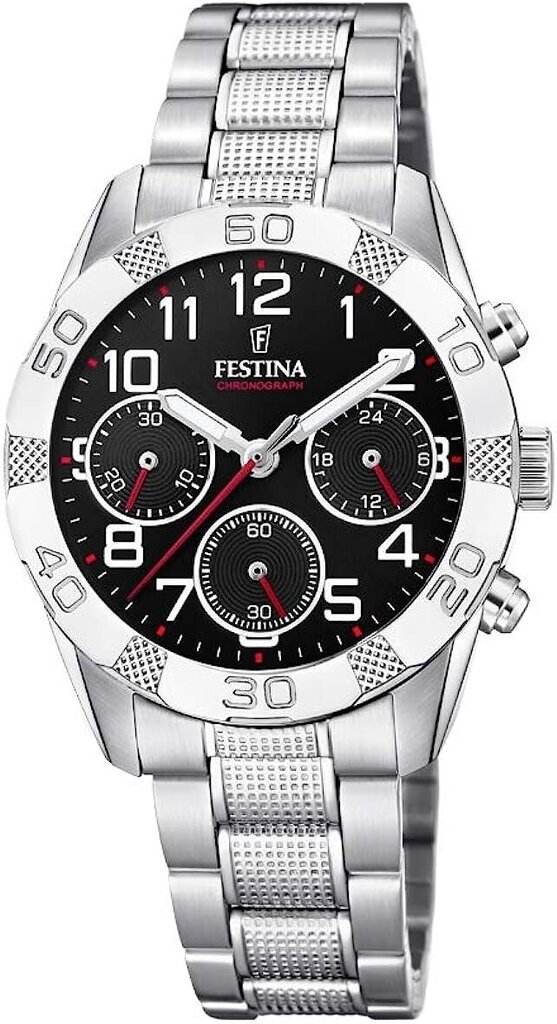 Festiina Young Chronograph Quartz Clock ruostumattomasta teräksestä valmistettu rannekoru F20345/3 hinta ja tiedot | Naisten kellot | hobbyhall.fi